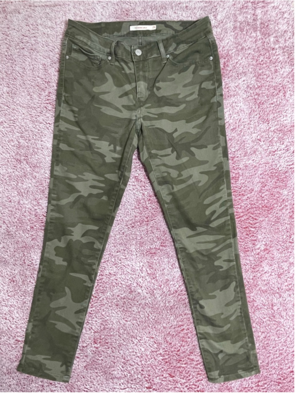 Women's Levi's Skinny Ankle Jeans Size 29 Green Camo soft comfortable